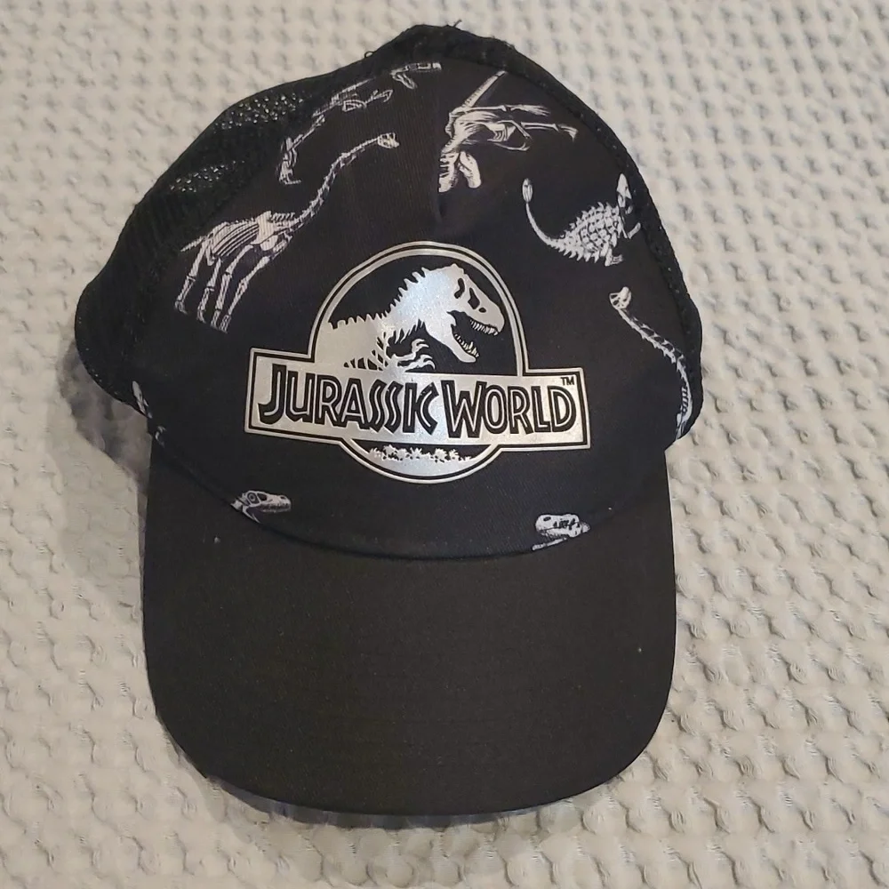 Jurassic World Black Dinosaur Baseball Cap - Black & Silver 1 1/2 to 4 years